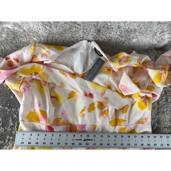 NEW Lane Bryant Plus Size 20 Floral Print Tie Front Fit Flared Midi Dress - Picture 6 of 10